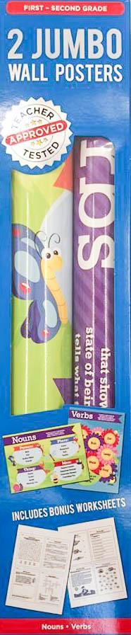 2 Jumbo Educational Wall Posters With Bonus Worksheets For First-Second Grade