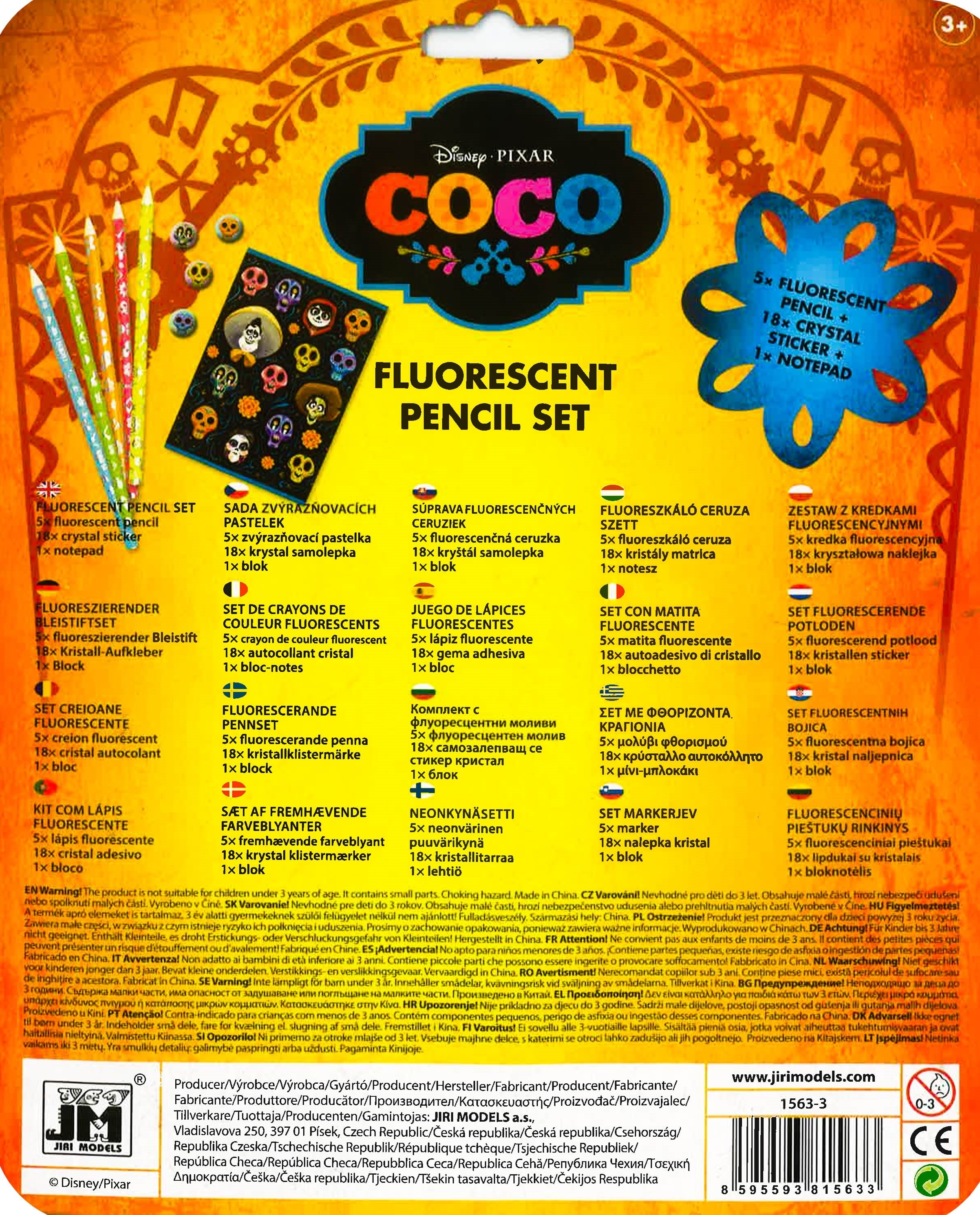 Coco Fluorescent 5 Pencil Set (With Notepad)