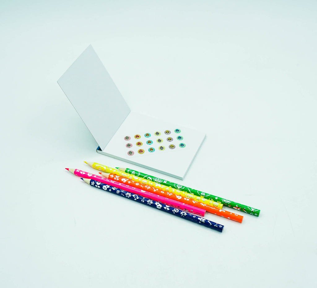 Coco Fluorescent 5 Pencil Set (With Notepad)