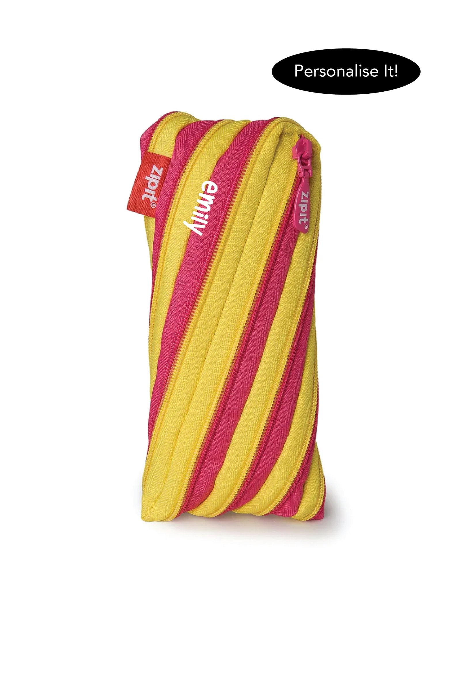 Zipit Bright Twister Pouch: Pink & Yellow