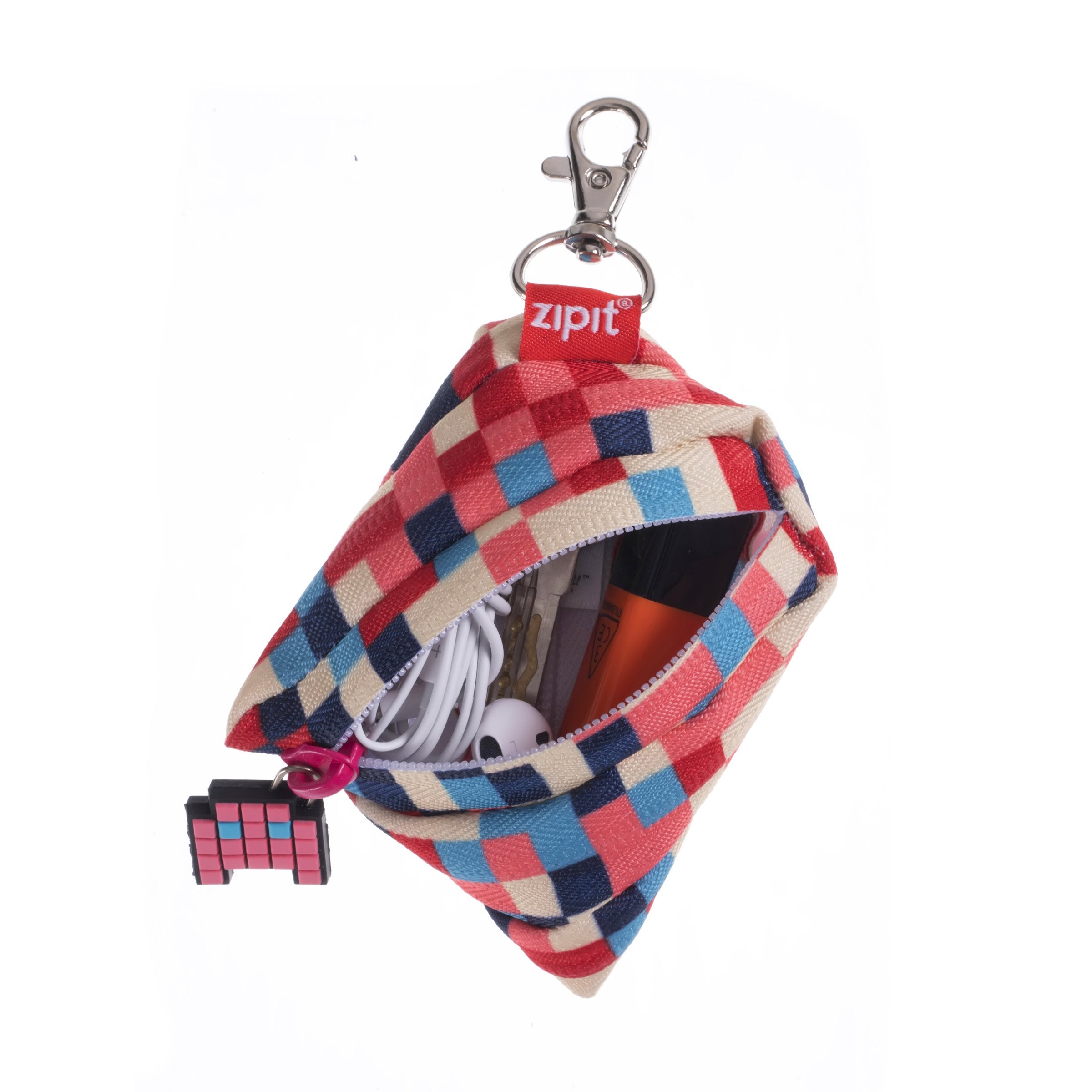 Zipit Pixel Mini Pouch Blue & Red