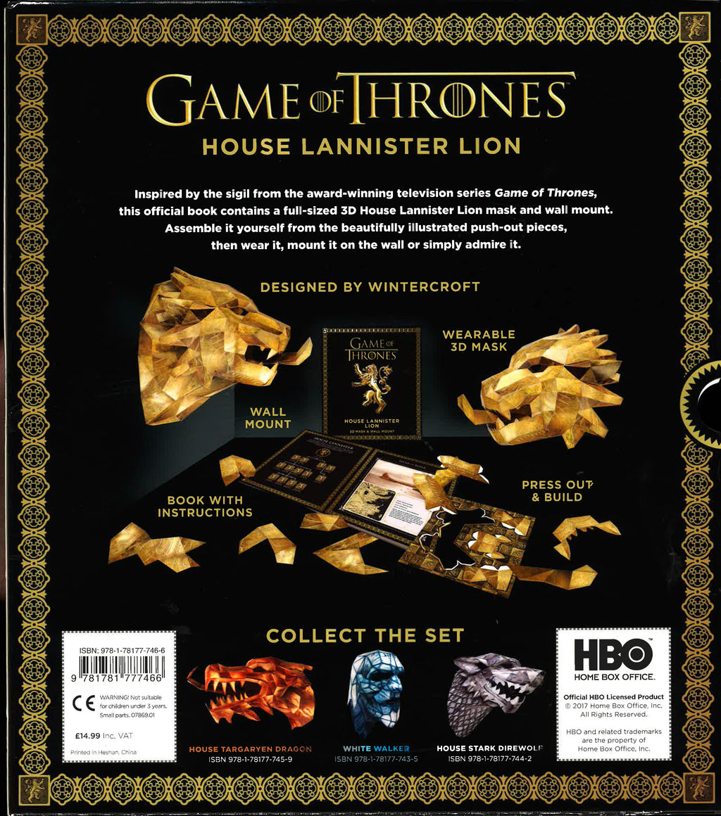 Game Of Thrones Mask - Lannister Lion