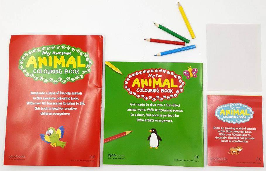 3 Awesome Books Colouring Fun Animals
