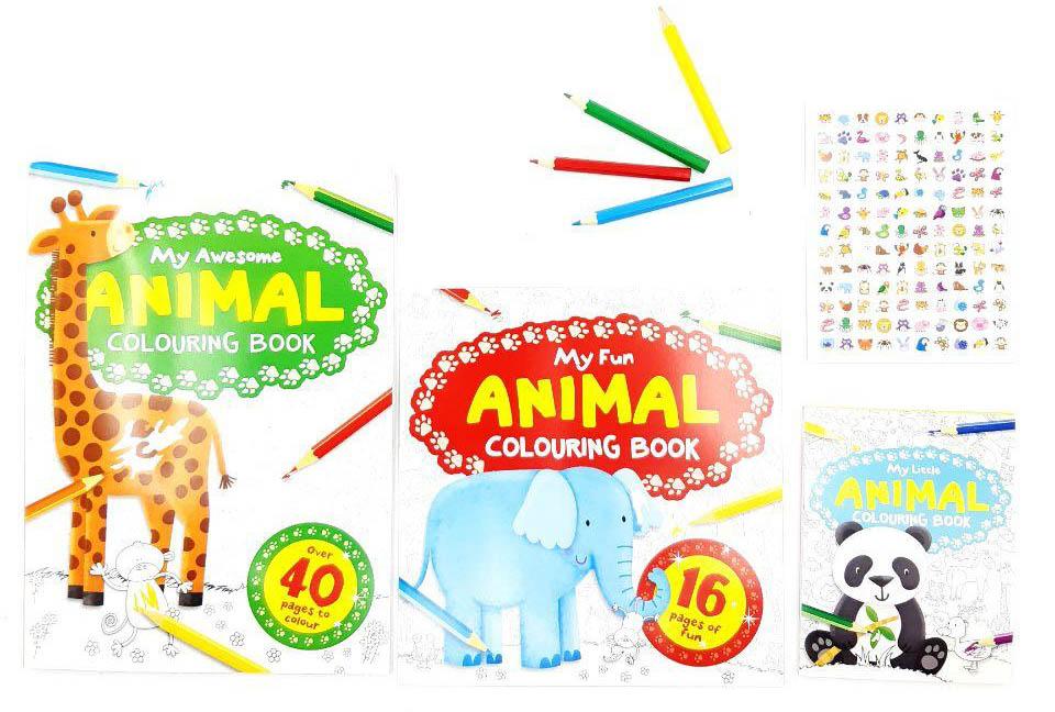 3 Awesome Books Colouring Fun Animals