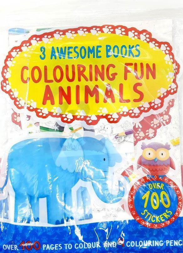 3 Awesome Books Colouring Fun Animals