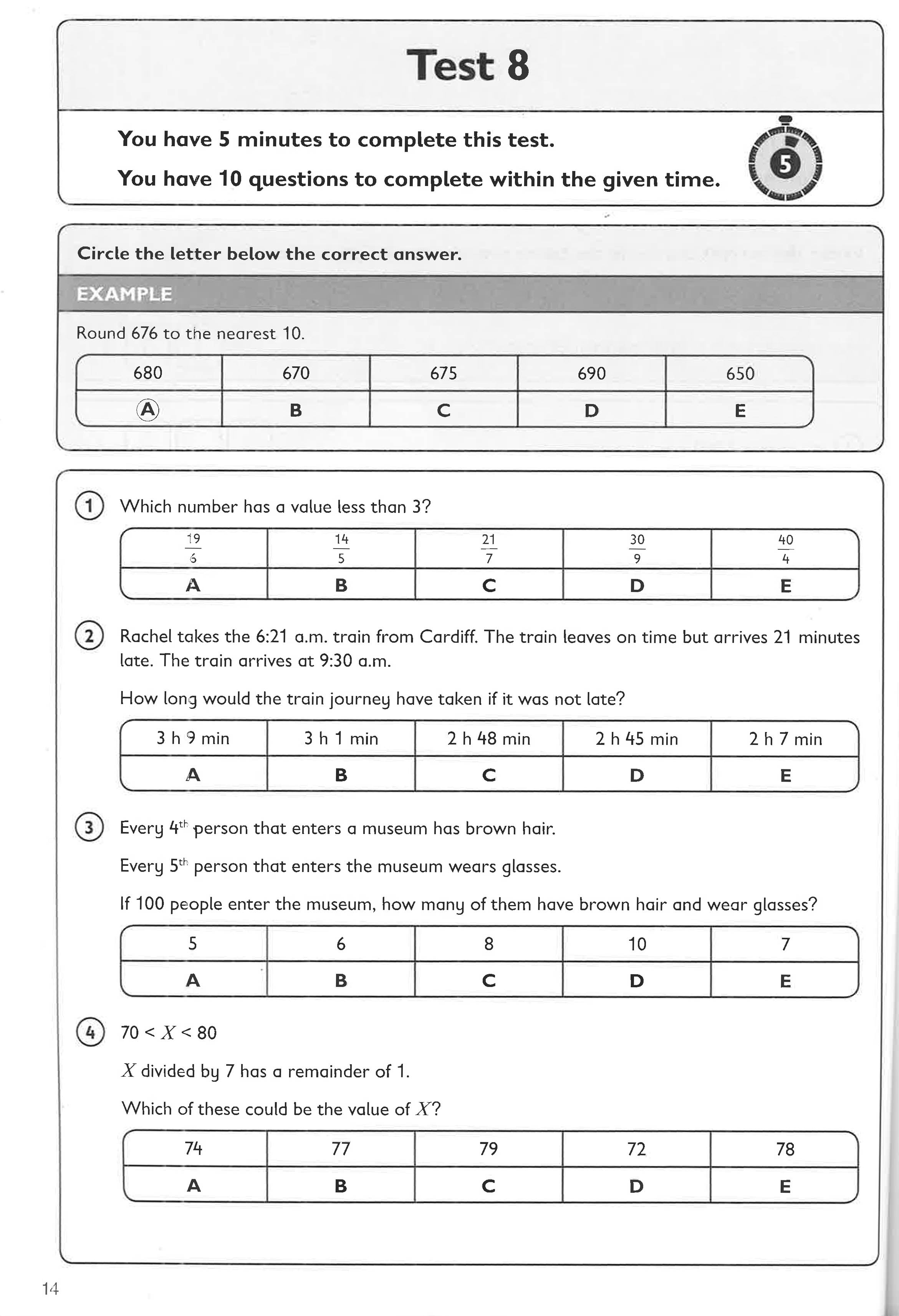 11+ Maths Quick Practice Age 9-10