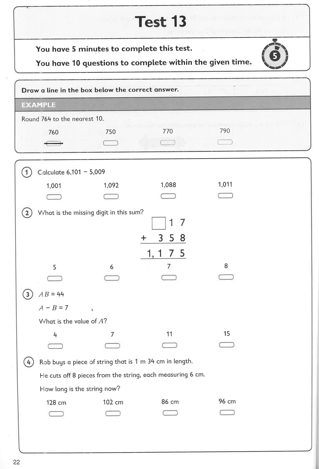 11+ Maths Quick Practice Age 9-10