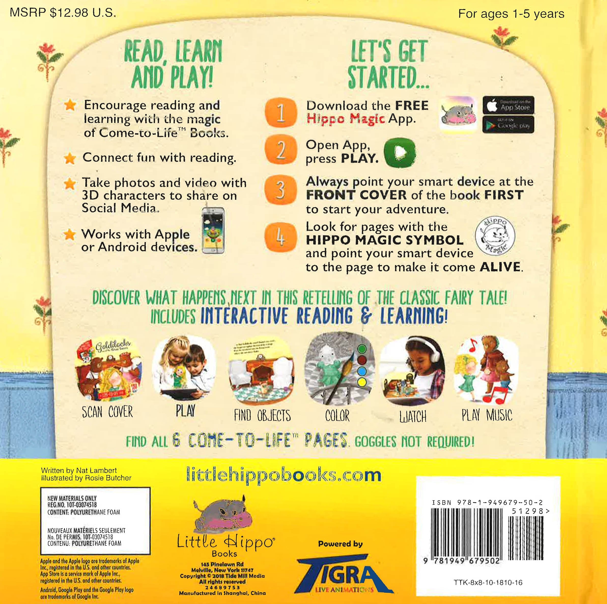 Little Hippo: Goldilocks And The Three Bears - Read, Learn, And Play! With Augmented Reality