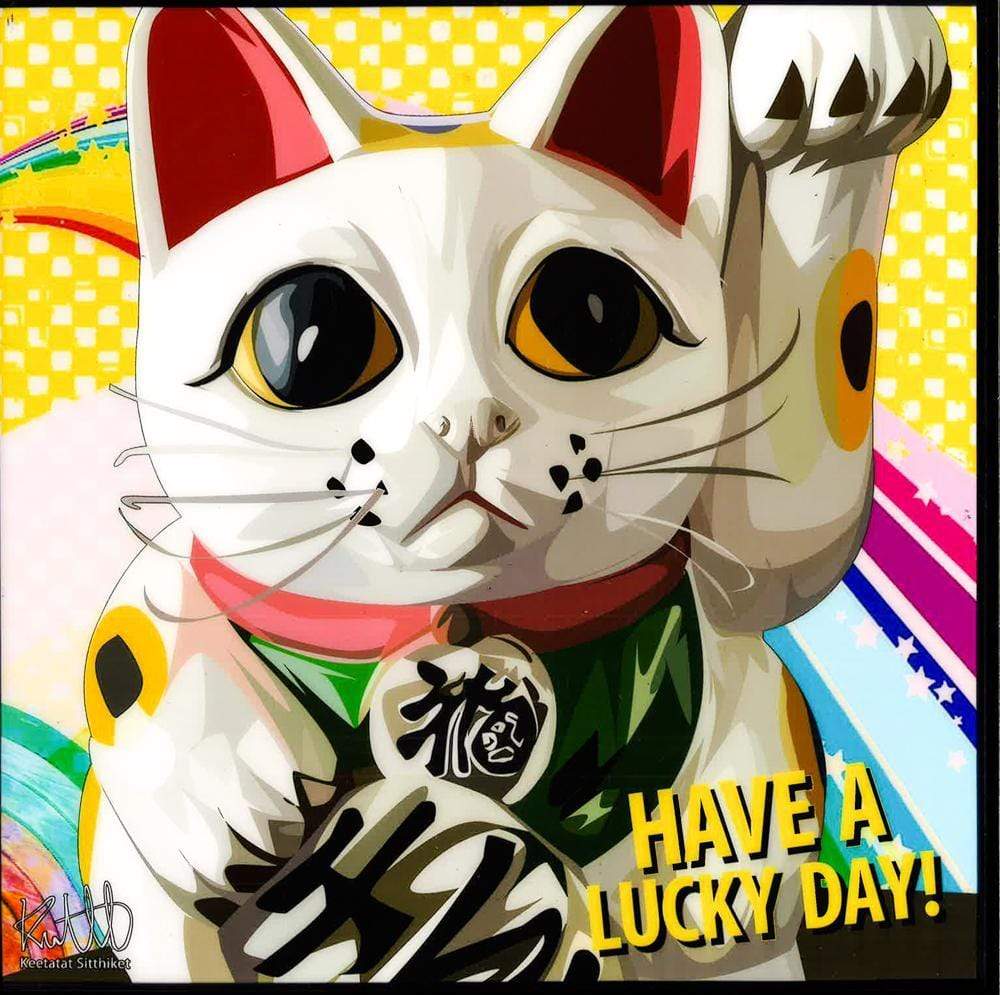 Cat Lucky Day,(10X10) Pop Art
