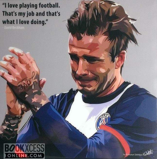Pop Art: David Beckham I Love Playing Football (26 Cm X 26 Cm)