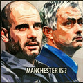 Pop Art: Pep And Mourinho - Manchester Is? (26 Cm X 26 Cm)